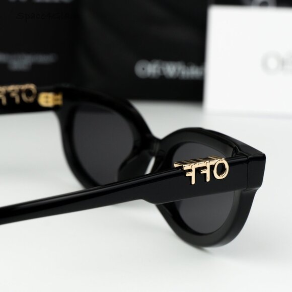 Off-White Men Sunglasses Black Grey Cat Eye OERI13D SPARKS 1007 NEW AUTHENTIC - Picture 6 of 10